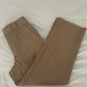 Beige wide leg cargo pants